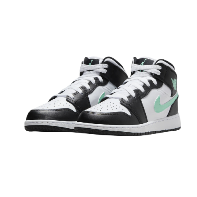 Air Jordan 1 Mid Black and Green Glow