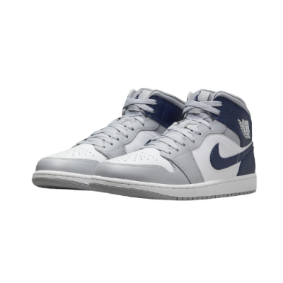 Air Jordan 1 Mid Wolf Grey and Midnight Navy