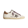 GOLDEN GOOSE SUPERSTAR LTD WHITE WITH ZEBRA STAR AND GOLD HEEL
