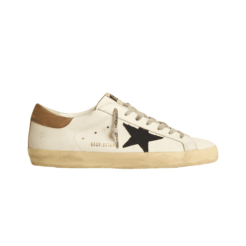 GOLDEN GOOSE SUPERSTAR LTD WHITE WITH BLACK STAR AND GOLD HEEL