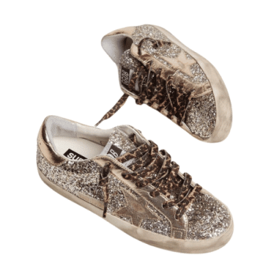 GOLDEN GOOSE SUPERSTAR PLATINUM GLITTER