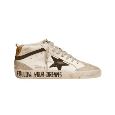 GOLDEN GOOSE MID STAR WITH BLACK STAR AND YELLOW HEEL