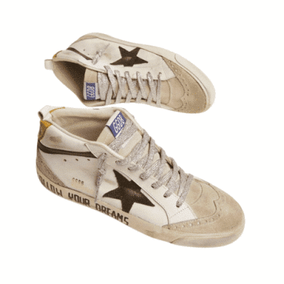 GOLDEN GOOSE MID STAR WITH BLACK STAR AND YELLOW HEEL