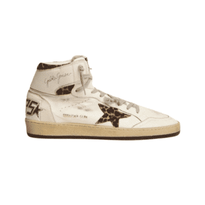GOLDEN GOOSE SKY STAR WHITE WITH LEOPARD STAR