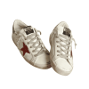 GOLDEN GOOSE SUPERSTAR WHITE WITH RED GLITTER STAR