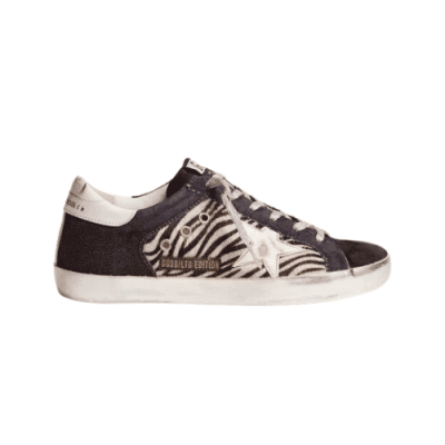 GOLDEN GOOSE SUPERSTAR ZEBRA WITH SILVER STAR