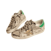GOLDEN GOOSE SUPERSTAR SNAKE PRINT WITH GOLD STAR AND GREEN HEEL