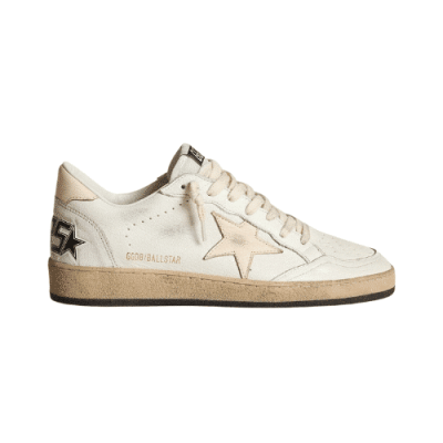 GOLDEN GOOSE BALL STAR WHITE WITH SALMON PINK STAR