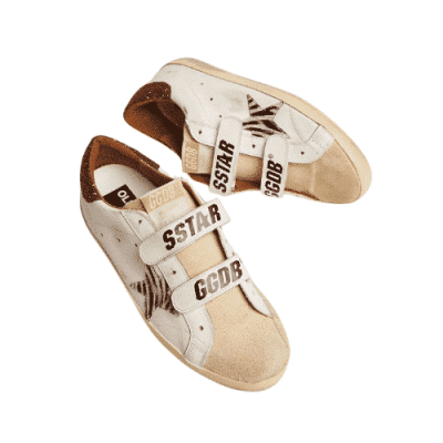 GOLDEN GOOSE SUPERSTAR LTD VELCRO WHITE WITH ZEBRA STAR
